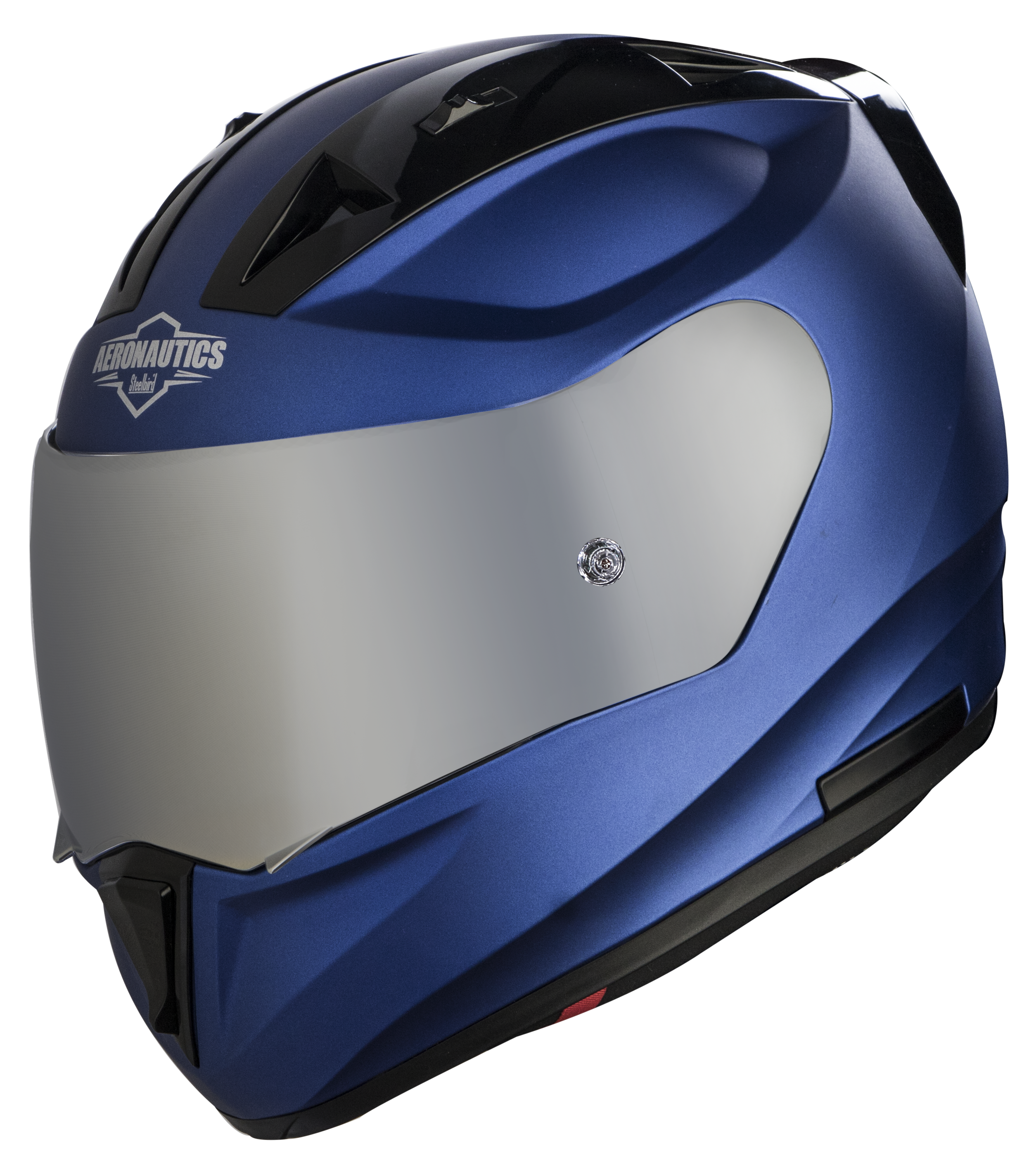 SA-1 Aeronautics Mat Y Blue With Anti-Fog Shield Silver Chrome Visor